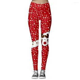 Yoga Outfits 17 Styles Printed Christmas Pants Women 3D Print High Waist Leggings Merry Elastic Girl Slim Drop Ship