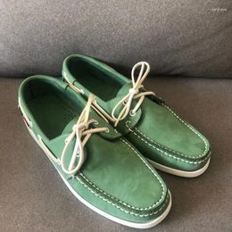 Casual Shoes Handmade Men Comfortable Flats Boat Mens Green Youth For Man Driving Moccasins