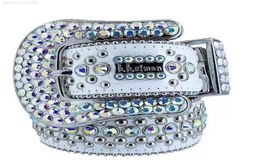 Fashion Designer Belts Women High Quality Mens Simon Rhinestone Belt With Bling Rhinestones Width 4 0CM Waistband241M286E8364559