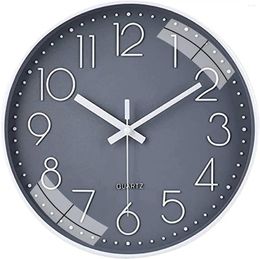 Wall Clocks Clock 12" Silent Quartz Decorative || Non-Ticking Classic Digital Battery Operated Round Easy To Read Hom