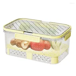 Storage Bottles Camping Fruit Container Airtight Produce Saver Fresh-Keeping Snack Keeper Box Portable Food With Handle For
