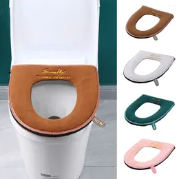 Toilet Seat Covers Soft Cover Washable Universal Cushion Warm Zipper With Flip Lid Handle WC Ring Mat Home Bathroom