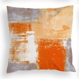 Pillow Abstract Color Graffiti Printed Decorative 45x45 Retro Orange Throw Home Decor Velvet Pillowcase With Inner Core
