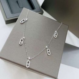 Meiss Designer Messikas Necklace for Woman Moissanite Chain Sistermessis Light Luxury Full Diamond Five Diamond Sliding Time Running Necklace Female Internet 24