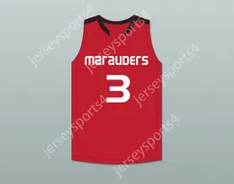 CUSTOM NAY Mens Youth/Kids MARCUS SMART 3 EDWARD S. MARCUS HIGH SCHOOL MARAUDERS RED BASKETBALL JERSEY 2 Stitched S-6XL