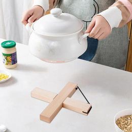 Table Mats Wood Trivet Foldable Bowls Holder Pots Pad Heat-Resistant Mat Dish Stand Mug Supplies Kitchen Accessories
