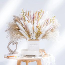 Decorative Flowers Natural Pampas Grass Mix Bouquet Dried For Wedding Boho Home Room Table Decor Desk Rustic Farmhouse