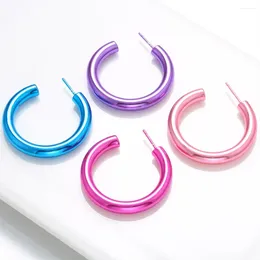 Hoop Earrings Glossy C-Shape Stud High-Quality Pure-Color Plating Luxury Ear Rings For Women Fashion Matching Jewelry Making Supplies