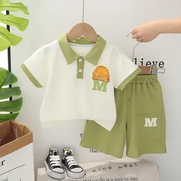 Clothing Sets Children's Summer Suits 2024 Western Baby Boy Clothes 1 To 5 Years Lovely Letter Caps Short Sleeve T-shirts And Shorts Kids