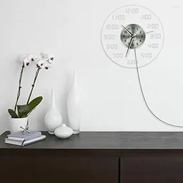 Wall Clocks Clear Acrylic Clock 12" Modern Lighted Digital Led With Remote Control Home Decor