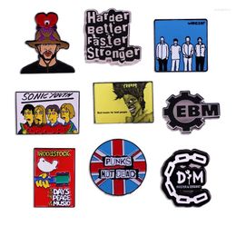 Brooches Classic Rock Band Enamel Pin Music Song Metal Badge Brooch Fan Collection Medal Jewellery Gift Clothing Accessories Wholesale