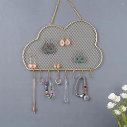 Kitchen Storage Metal Earring Holder Portable Wall Hanging Clouds Jewellery Organizer Durable Mesh Rack