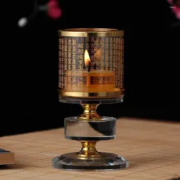 Candle Holders Traditonal Chinese Crystal Lotus Lamp For Home Decoration Buddha Seven Star Candlestick Religious Activity Holder