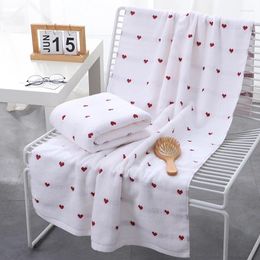Towel 70 140cm Bath Cotton Towels Peach Heart Pattern For Girl/Men Rectangle Bathroom Decor
