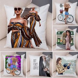 Pillow 45x45cm Cartoon Sexy Super Mom Baby Cover Print Covers Soft Pillows Cases Sofa Home Decor Pillowcase