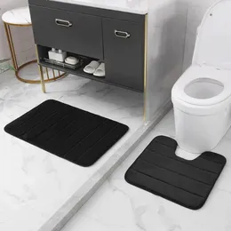 Bath Mats Comfortable Shower Rug Luxurious Memory Foam Bathroom Set Soft Microfiber Non-slip Toilet Machine Washable