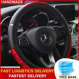 Steering Wheel Covers Universal Chinese Dragon Design Car Reflective Pu Leather Steering-Wheel Cover Business Accessories YS5002