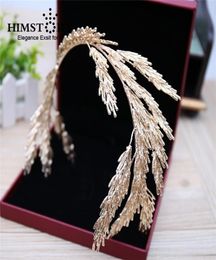 Irregular Baroque Crowns Gold Leaf Headband Hair Jewelry Wedding Accessories Princess Tiara Bridal Headpiece Headbands 2202238898655