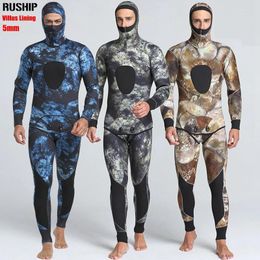 Women's Swimwear 5MM Diving Suit Neoprene Men Pesca Spearfishing Wetsuit Snorkel Swimsuit Split Suits Combinaison Hat Vest Surf