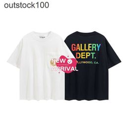 Gallerry Deept High end designer shorts for Summer letter gradient print hip hop Unisex loose casual round neck short sleeve T-shirt With 1:1 original labels