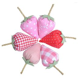 Party Decoration 6Pcs Artificial Strawberrys Strawberries Models Fake Fruits Ornaments Pography Decors