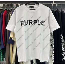 High Quality Clothing Designer T Shirt Purple Shirt Men Women Inset Crewneck Collar Regular Fit Cotton Print Tops US S-Xl More Colour Purple Brand T Shirt 245