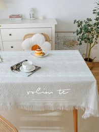 Table Cloth Cotton Linseed Tablecloth A Simple Woven Rectangular Fabric For Tea Round