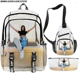 Backpack Charli D&#39;Amelio The Hype House 3 Piece Set Boys Girls Teenager School Bags Laptop Oxford Waterproof Travel