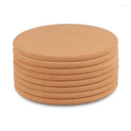Table Mats 8 Piece Round Cork Pot Coasters Cup For Pots Casserole Dishes Pans Kitchen And Restaurant
