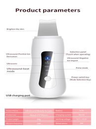 Rechargeable Ultrasonic Skin Scrubber Peeling Vibration Facial Pore Cleaner Dirt Acne Blackhead Remover Face Lifting Whitening Ski9151542