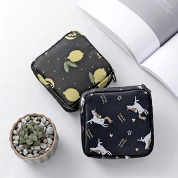 Storage Bags Women Girl Sanitary Napkin Bag Towel Makeup Travel Zipper Cosmetic Lipstick Earphone Tampon Holder