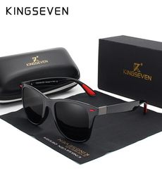 KINGSEVEN Brand Classic Mens Polarized Square Sunglasses Mirror Lens Unisex Sun Glasses Black Frame Eyewear CX2007065433024