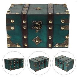 Storage Bags Wooden Jewelry Case Retro Container Treasure Chest Piggy Bank Trinket Box Coin