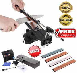 Knife Promotion Ruixin Pro II Updated Chefs Professional Kitchen Sharpening Knife Sharpener System Fixangle 4 whetstones8164196