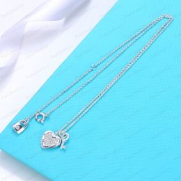 Designer full diamond love necklace female stainless steel couple gold chain square pendant neck luxury Jewellery gift girlfriend accesso 290x