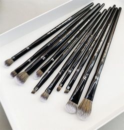 Pro Eye Makeup Brush Set 10Pcs Black Eyeshaodw Shaping Contouring Highlight Liner Lip Concealer Blending Cosmetics Beauty Tools1620627