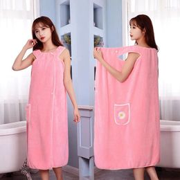 Towel Daisy Wearable Bath Household Women Wrap Adult Absorb Water Polyester Dry Hair Skirt Long Style Bathroom Washable Bathrobe