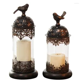 Candle Holders European Style Home Decoration Lantern Iron Nordic Creative Retro Candlestick Romantic Decor Candles Classy Candlelight