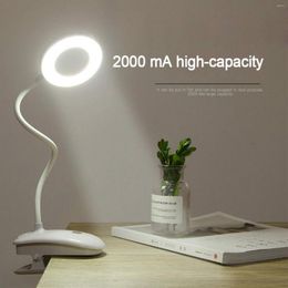 Table Lamps 8W Desk Lamp USB Rechargeable With Clip Bed Reading Book Night Light LED Flexible Eye Protection DC5V