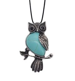 Ladies Owl Healing Pendant Necklace Men039s Spiritual Energy Gemstone Necklace 19quot 12pcs7893753
