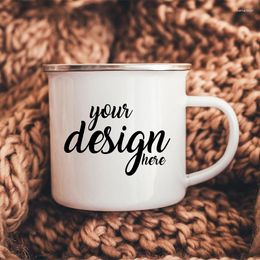 Party Supplies Personalized Custom Enamel Mug Customized Create Your Own Design Wedding Camping Romantic Gift