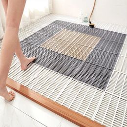 Carpets Waterproof Bathroom Shower Mats Non-slip Plain Stitching Plaid DIY Cuttable Roll Floor Hollow Splicing Pads 30 X 30cm/piece