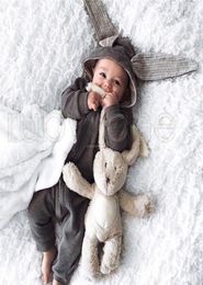 Onesies Baby Sleeping Ears Rabbit Romper RRA3572 Clothing Zipper Hooded Bodysuit Bag Infant Toddler Jumpsuits Babies Rompers Newbo6646848