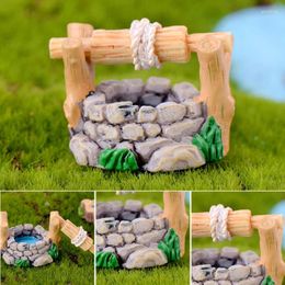 Decorative Figurines Antique Arch Well Model Resin DIY Garden Miniatures Decorations Vintage House Water Fairy Party Ornament
