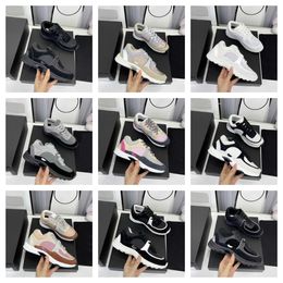 Designer Casual Shoes Channel Patent Lace-up Luxury Brand Men Women High Quality Classic Fashion Scarpe Chaussure Trainers Shoe Sneakers Outdoor Shark Size 35-45