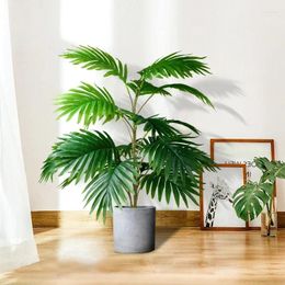 Decorative Flowers Tropical Palm Leaf Big Tree Without Pot Large Artificial Plants Plastic Fake Plant Home Garden Outdoor Living Room Office