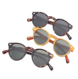 Round Gregory Peck Sunglasses Retro Frame Ov5186 Men Polarised Vintage Eyeglasses Women Driving Glasses Light Acetate Eyewear Ch011122830