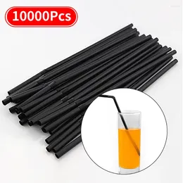 Disposable Cups Straws 10000pcs Plastic Drinking Black For Party Kitchen Bar Supplies Rietjes Accessories