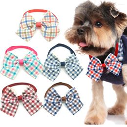 Dog Apparel 50ps Pet Cat Bowties Fashion Plaid Style Ties Bow Tie For Neck Accessories Wedding Holiday Grooming Products