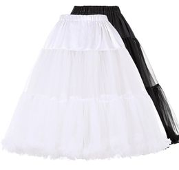 Tutu Skirt Ball Gown Tulle Petticoats for Vintage Wedding Black White Women Underskirt Crinoline Bridal Wedding Accessories8931619